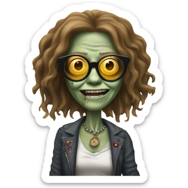  janis joplin zombie  dancing (wearing circle glasses) sticker