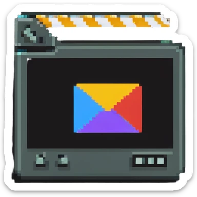 YouTube Studio badge with film slate and play button icon sticker