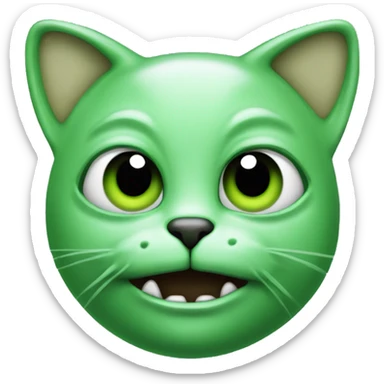 glorp cat alien green sticker