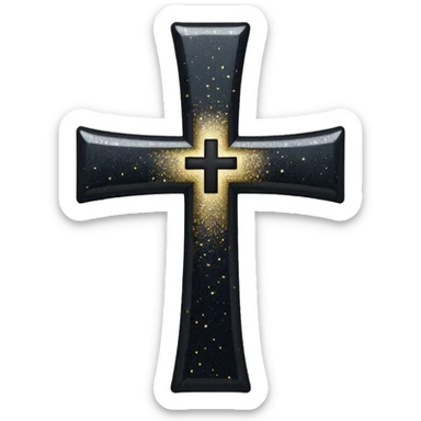 Glitter black cross sticker