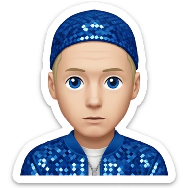 Eminem with blue sequin outfit sticker