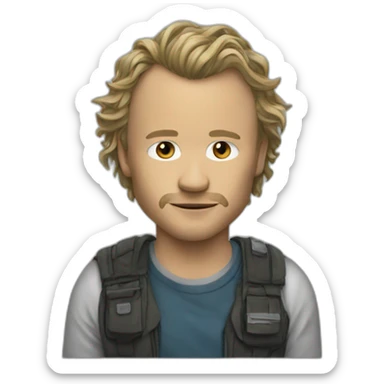 Heath Ledger wearing tee sticker