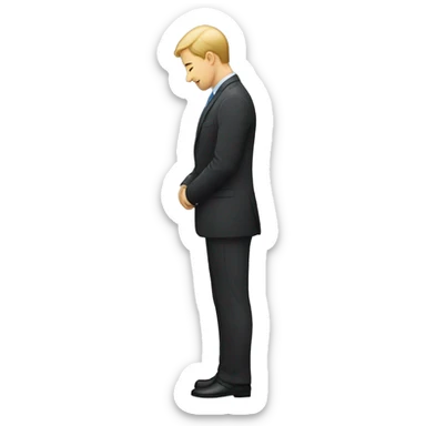 person bowing while standing formal greeting sticker