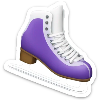 Ice skates purple and white snow designed sticker