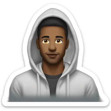 Man model wearing streetwear hoodie sticker