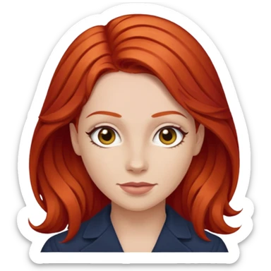 LaVerne Andrews with red hair sticker