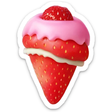 fancy pink pastry strawberry two layers sticker
