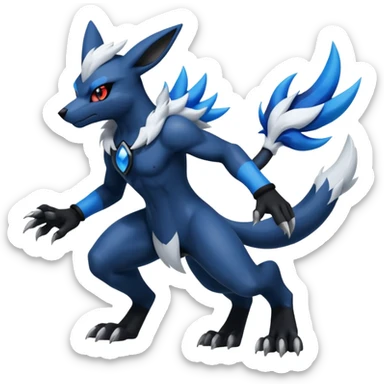 Mega lucario and mega Absol fusion full body four legs sticker