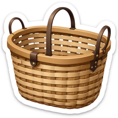 patterned empty wicker basket sticker