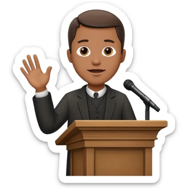 pastor preaching in front of a pulpit sticker