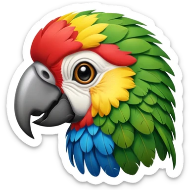 Parrort with face art  sticker