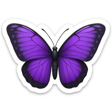 Black purple butterfly sticker