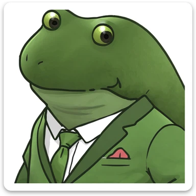 bufo in a japanese suit sticker