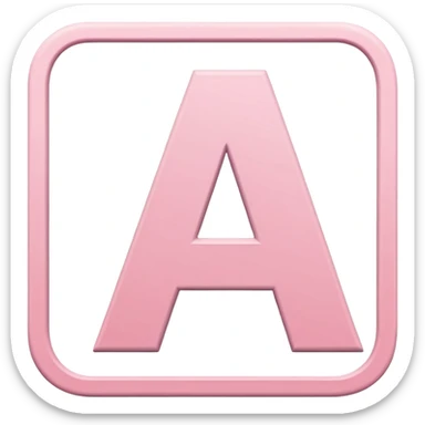 The letter A in a light pink square  sticker