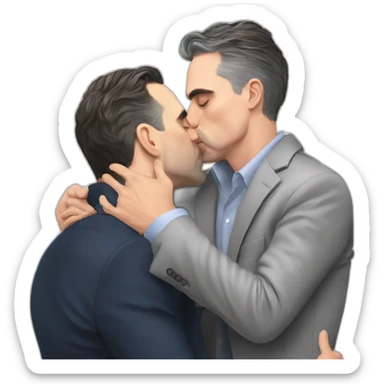 Jordan peterson kissing Ben Shapiro sticker