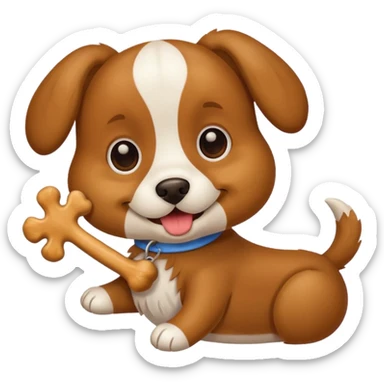 Dog with bone Toy sticker