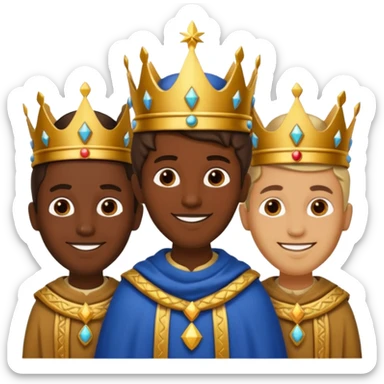 Hola quiero que me hagas un emoji de los tres Reyes Magos juntos Baltasar Gaspar y Melchor sticker