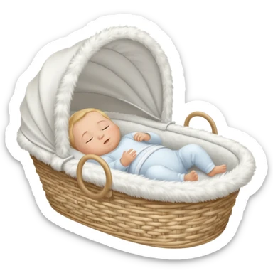 White dreamy bassinet for a baby sticker