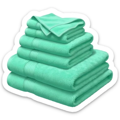 Realistic mint green towels sticker
