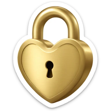 Gold heart shaped padlock sticker
