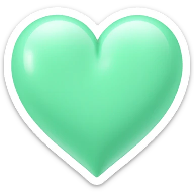 mint green heart  sticker
