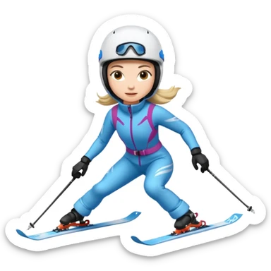 Female Alpine skiing sticker