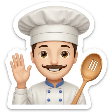 funny character with cook hat  sticker