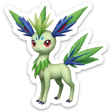 Xerneas-Celebi-Shaymin-Virizion-Fakémon-Pokémon-fusion-creature (full body) sticker