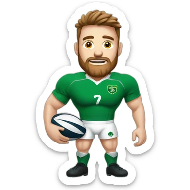 Irish rugby player with rugby ball sticker
