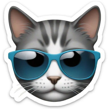 Cat with sunglasses sticker