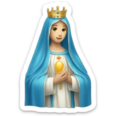 Blessed Virgin Mary Blue Veil with Crown sticker