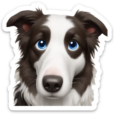 border collie with one blue eye and the other browne sticker