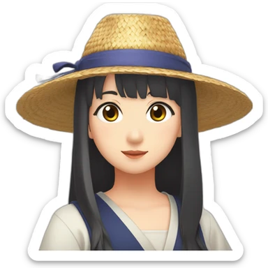 Hinata Shoyo (il est roux) avec un chapeau de paille sticker