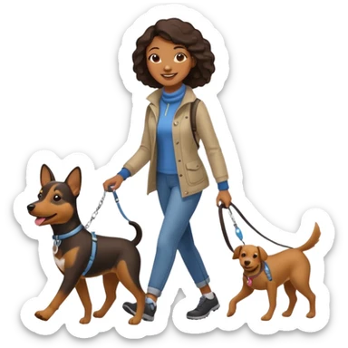 Dog Walker black woman sticker