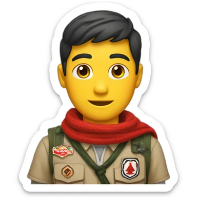 a scout with a red and black Scout Scarf sticker