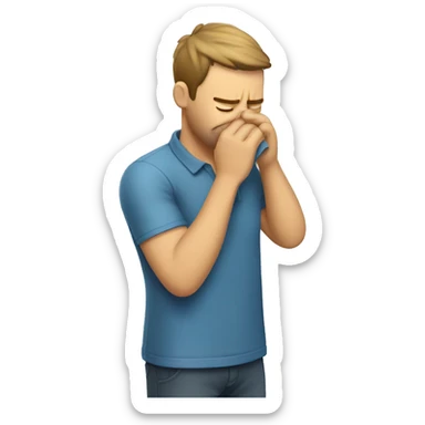 Man wiping sweat sticker