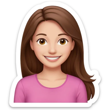 Painting women. smilling   Long hair,  lunette peinture top pink sticker