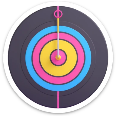 A cute bullseye target with spring pastel colors of yellow, pink and light blue sticker