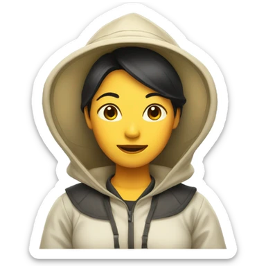 asian female beekeeper sticker
