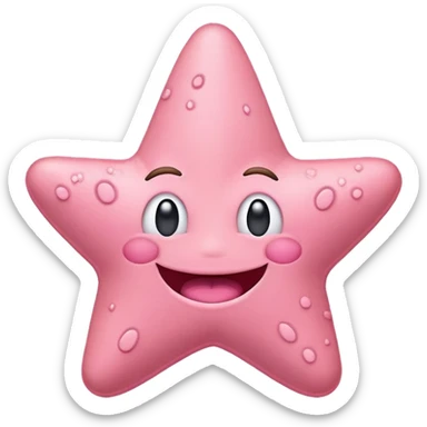Patrick Star from SpongeBob SquarePants, classic emoji style sticker