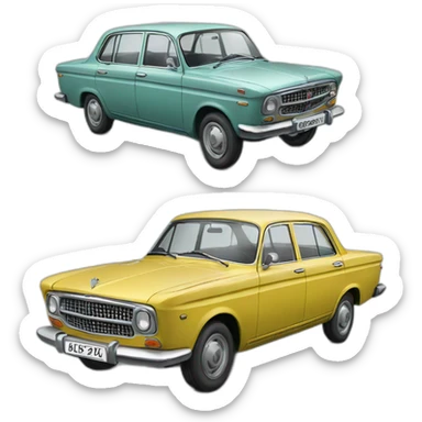 Volga Gaz 24 soviet sedan sticker