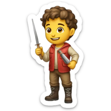 niño de espaldas pintando sticker