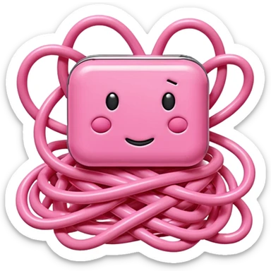 Jeff Koons style spam pink spaghetti abstract art sculpture  sticker