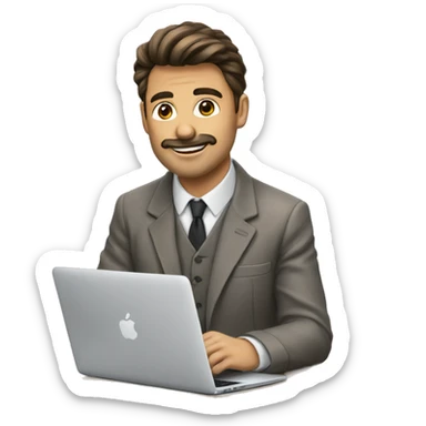 hommequi trvaille sur mac sticker