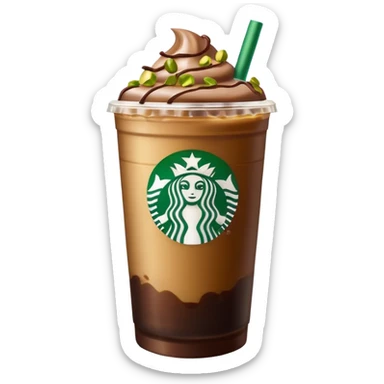 Starbucks Iced coffee with pistachio  and chocolate bar  sticker