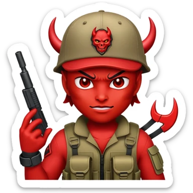 crea un diablito con una gorra y que se mire tipo diablo tactico sticker