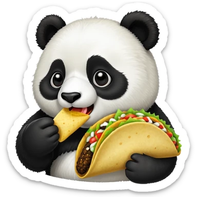 Panda eating a taco sticker