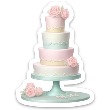pastel wedding cake sticker