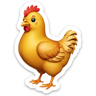 chicken 3d imoji transparen with wite color multipal  sticker