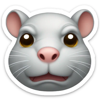 super fat angry rat head sticker